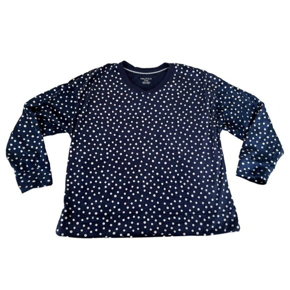 Nautica Women’s Sz XL Blue Aurora Dot Fleece 2 Piece Pajama Set - Picture 2 of 12